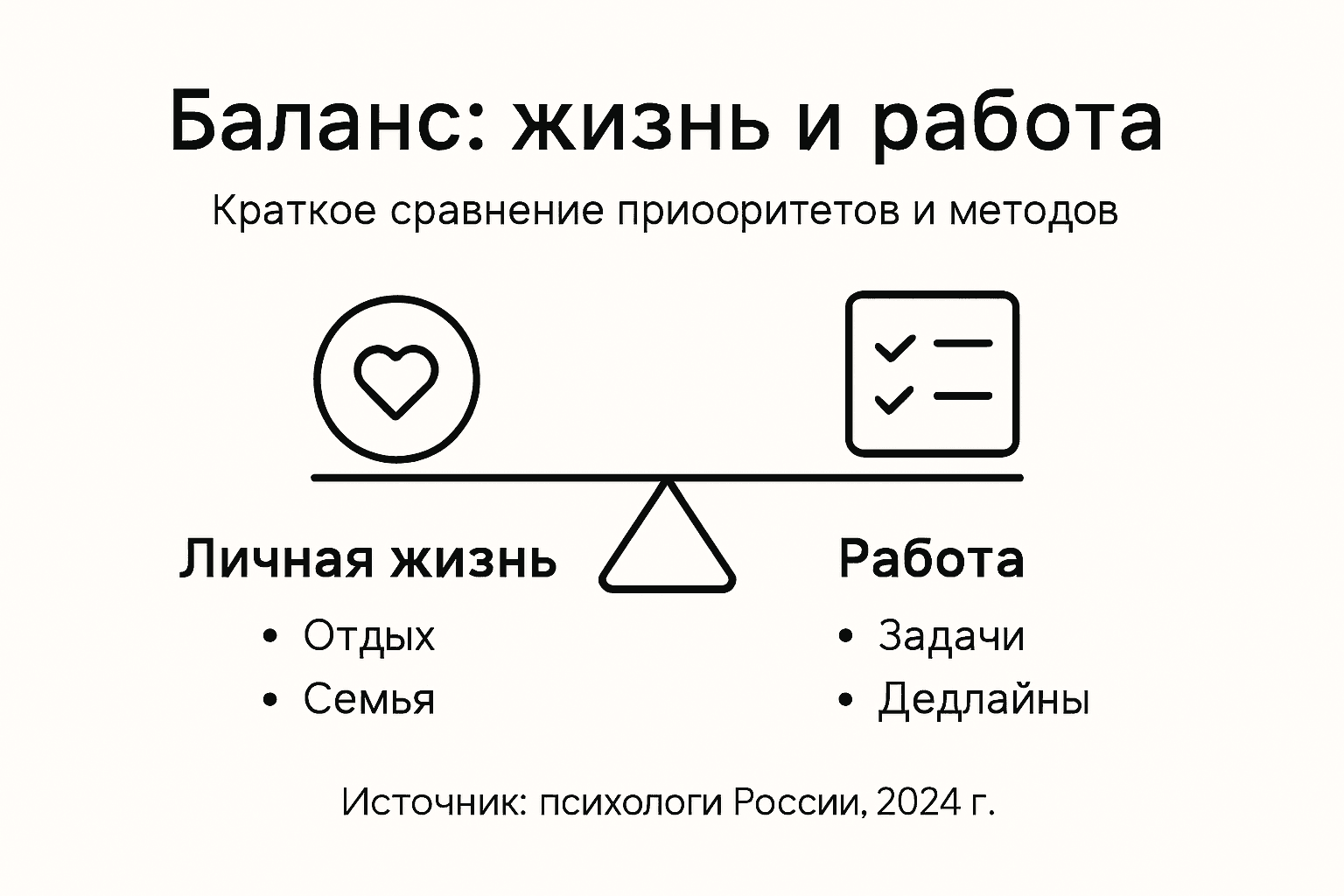 Инфографика о том, как находить гармонию между работой и личной жизнью
