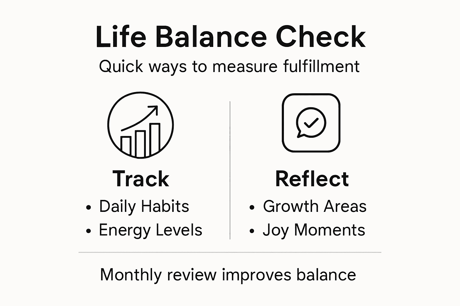 Infographic showing life balance evaluation steps