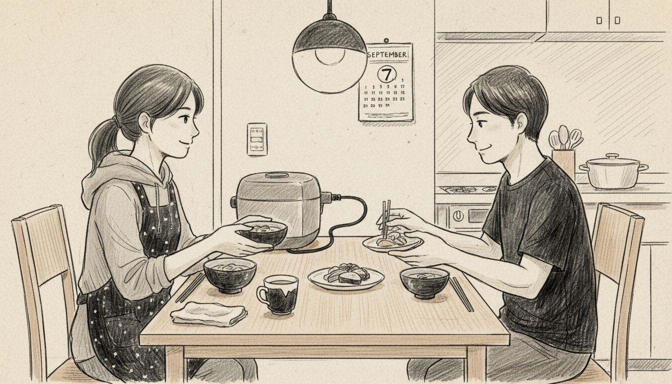 Family sharing harmonious dinner together