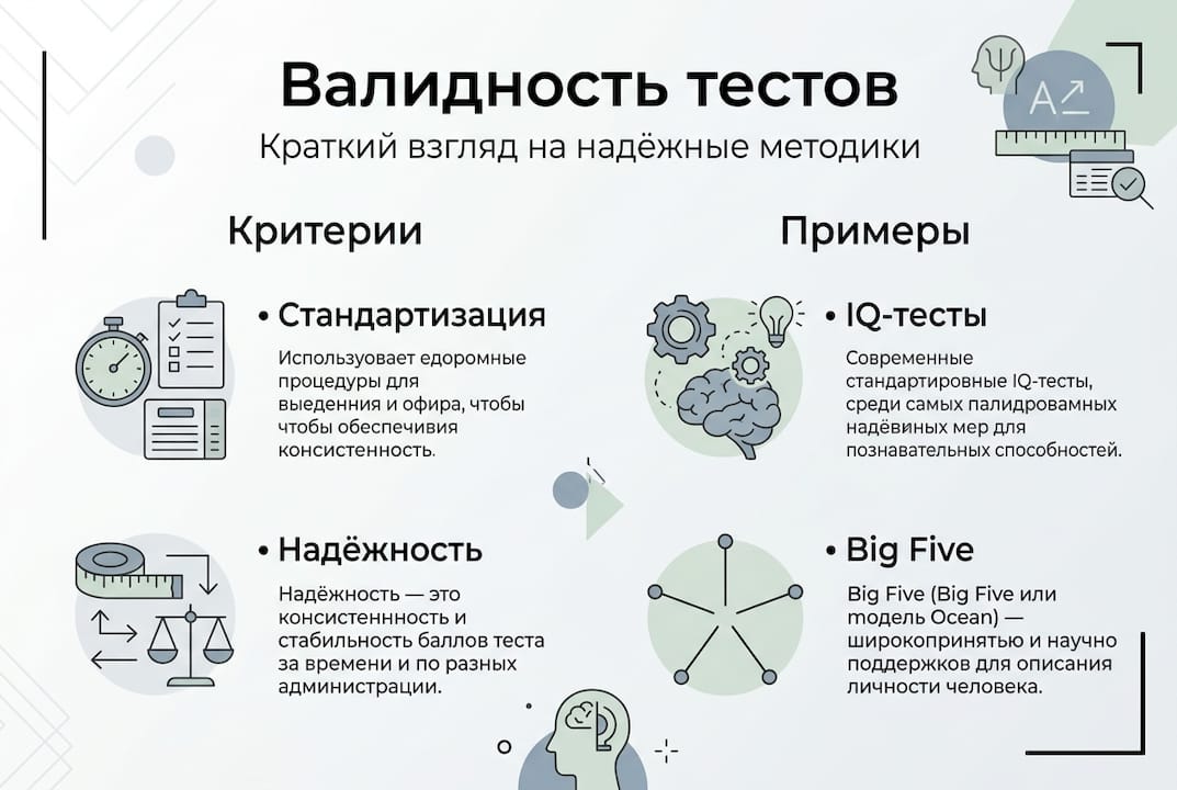Инфографика: как определить достоверность психологических тестов