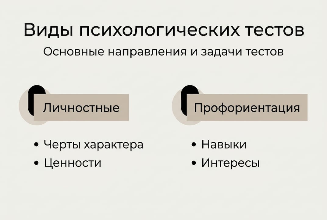 Инфографика: основные виды психологических тестов