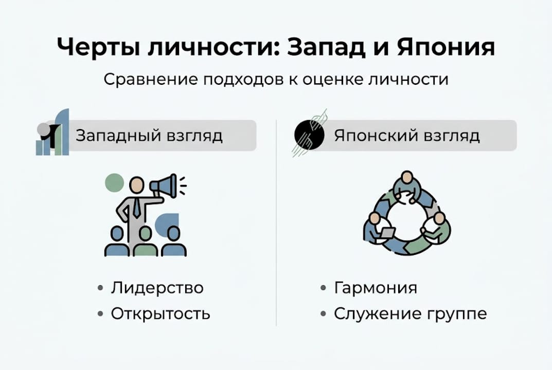 Инфографика: чем отличается взгляд на личность на Западе и в Японии