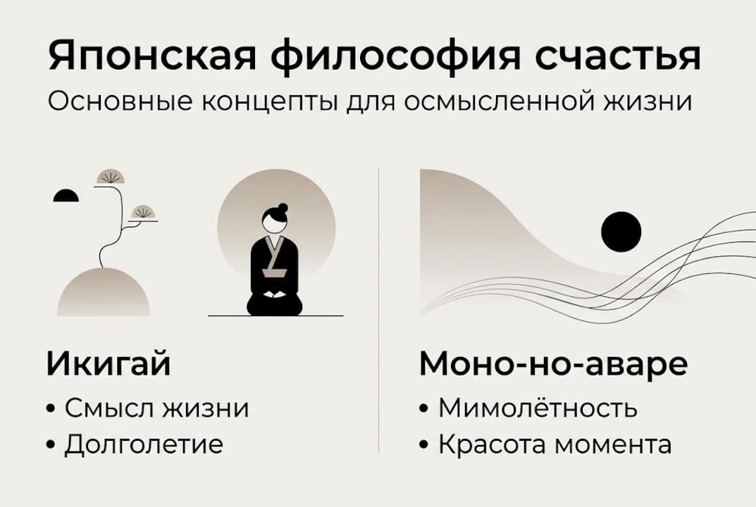Инфографика: японский взгляд на счастье