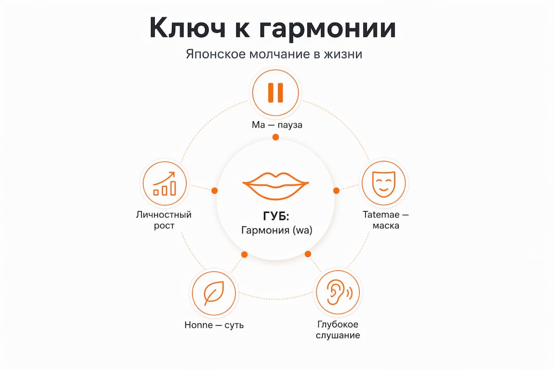 Инфографика: уровни тишины и гармонии в японской культуре
