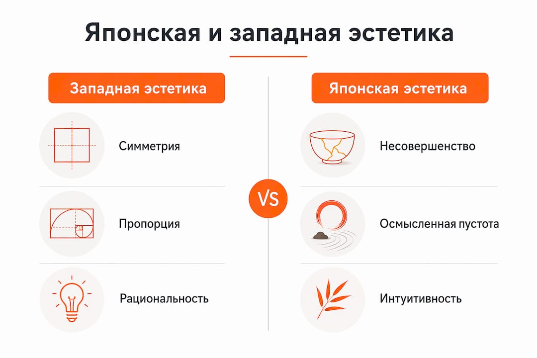Инфографика: сравнение эстетических принципов Японии и западных стран