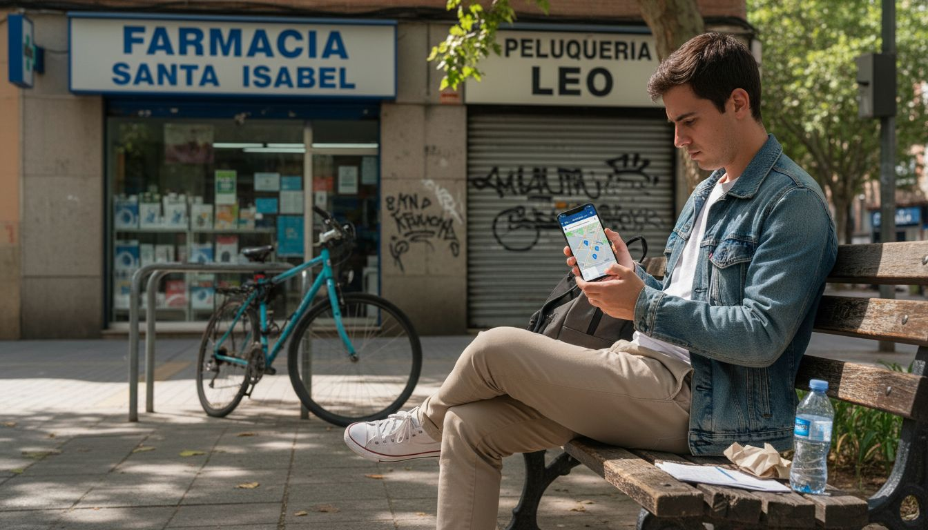 Un paciente está buscando una clínica dental desde su teléfono móvil.