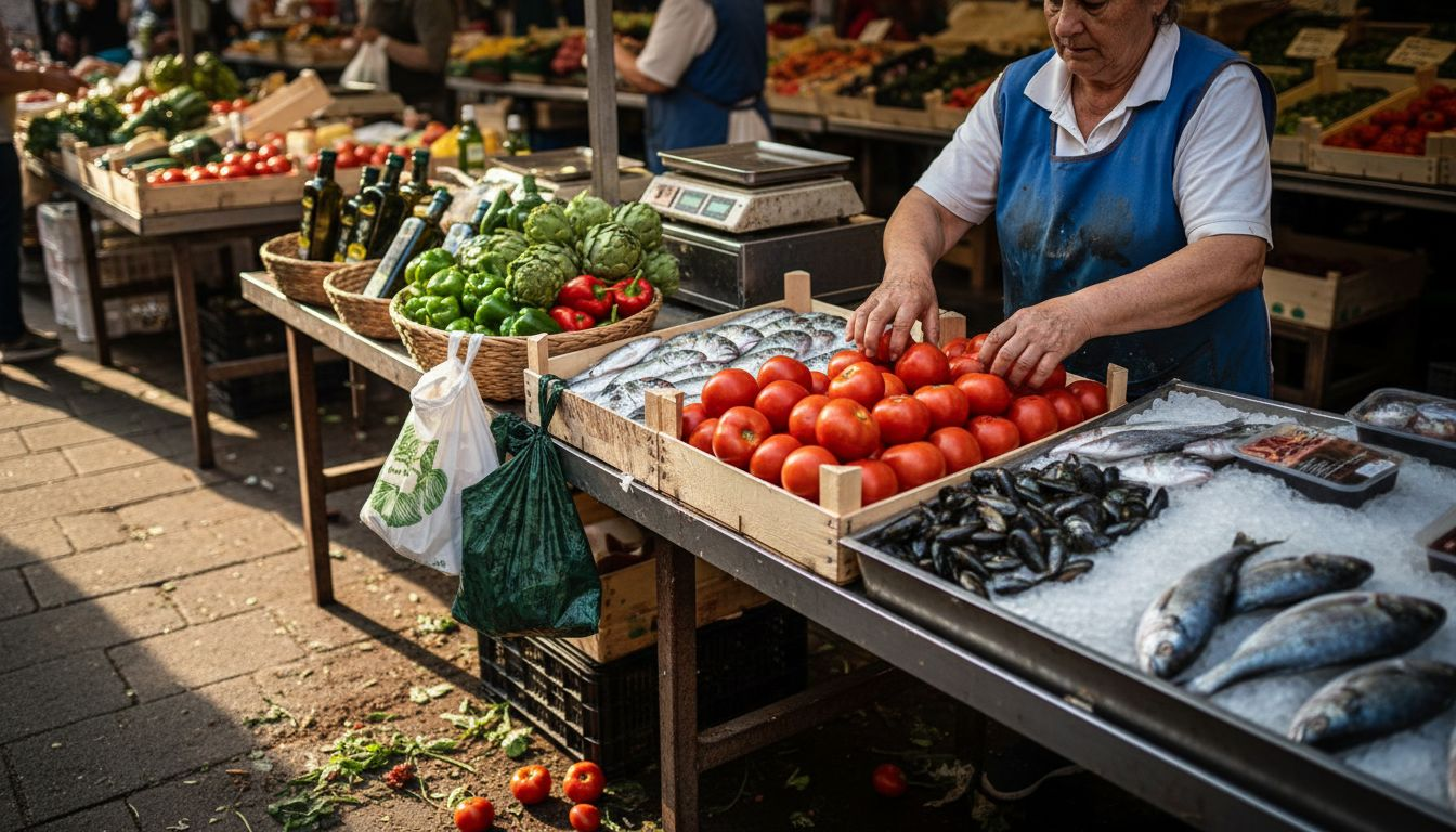 Productos frescos y de proximidad en el mercado catalán