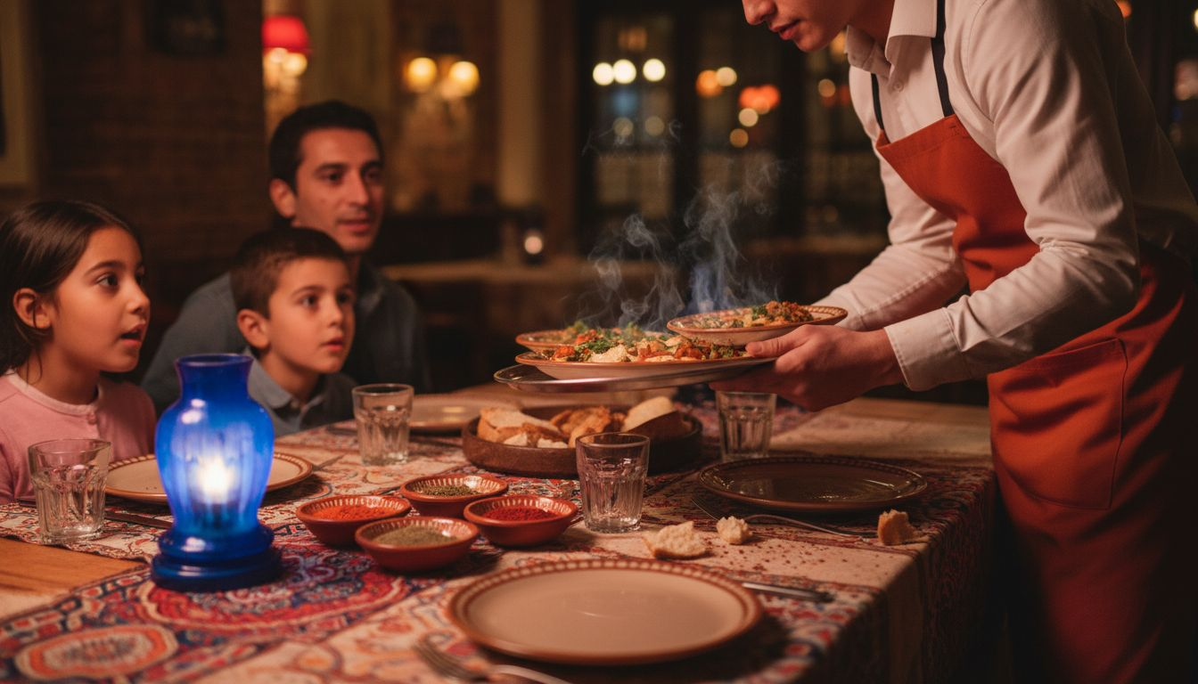 Detalles del diseño y decoración del interior de un restaurante indio