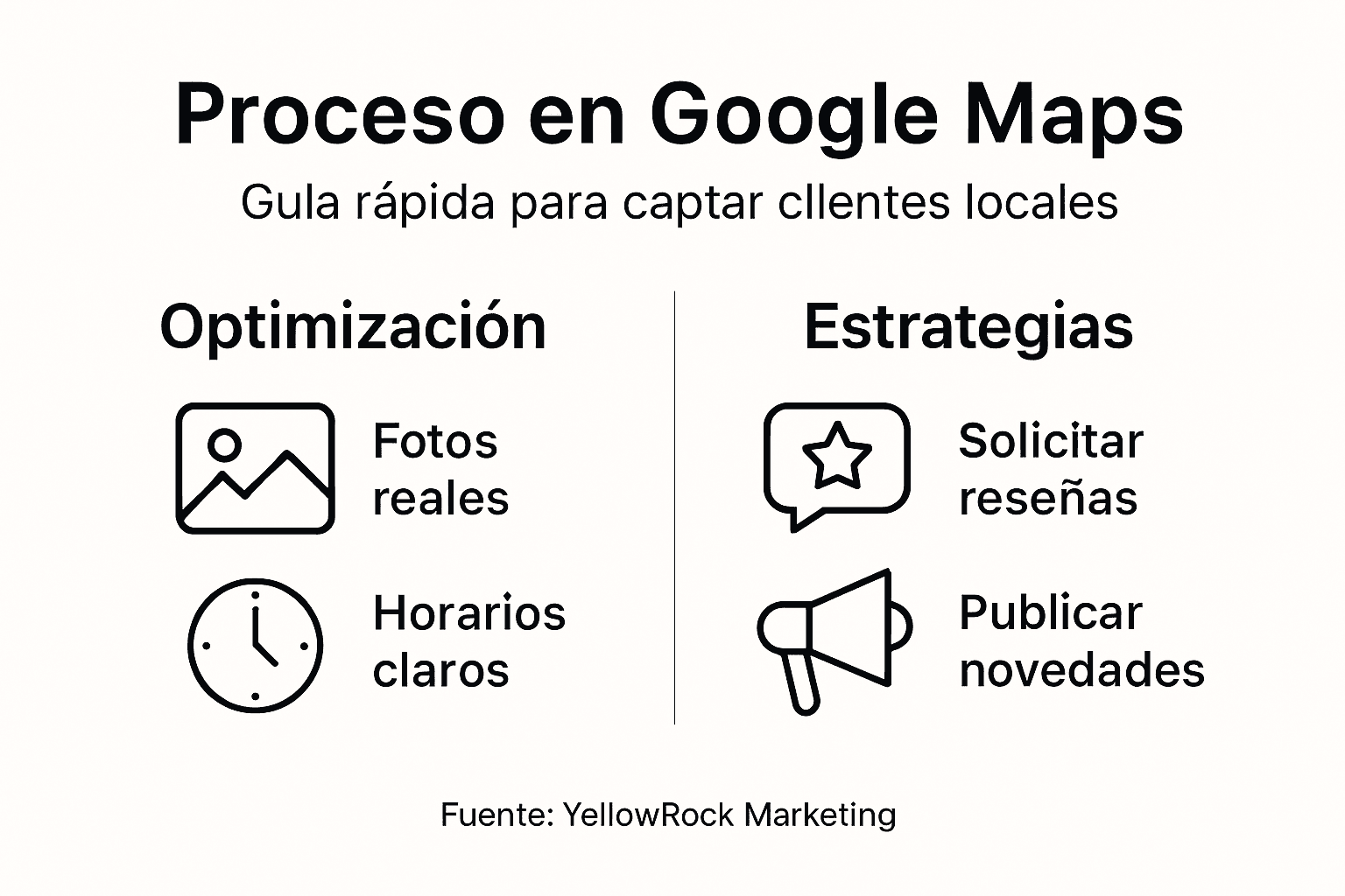 Guía visual con los pasos esenciales para mejorar tu presencia en Google Maps