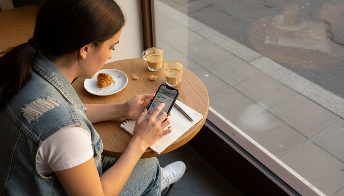 Persona buscando una clínica desde su móvil