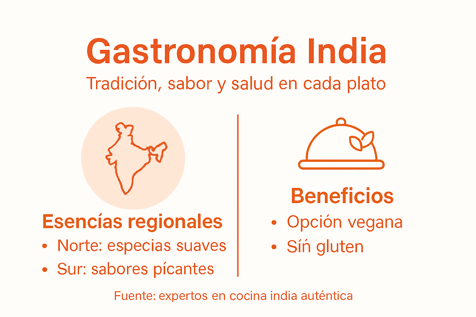 Infografía sobre la auténtica cocina india y sus principales beneficios