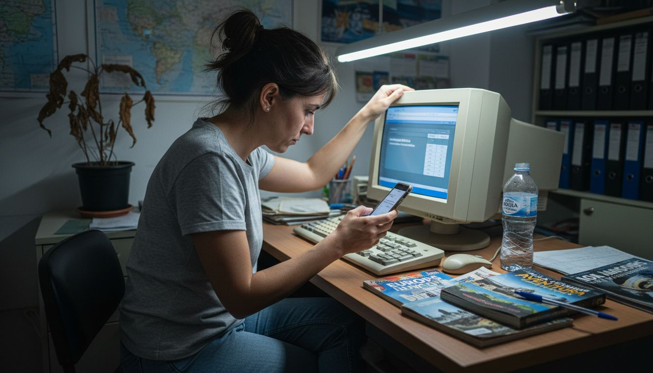 Profesional de turismo que aprovecha las plataformas digitales para atender a sus clientes