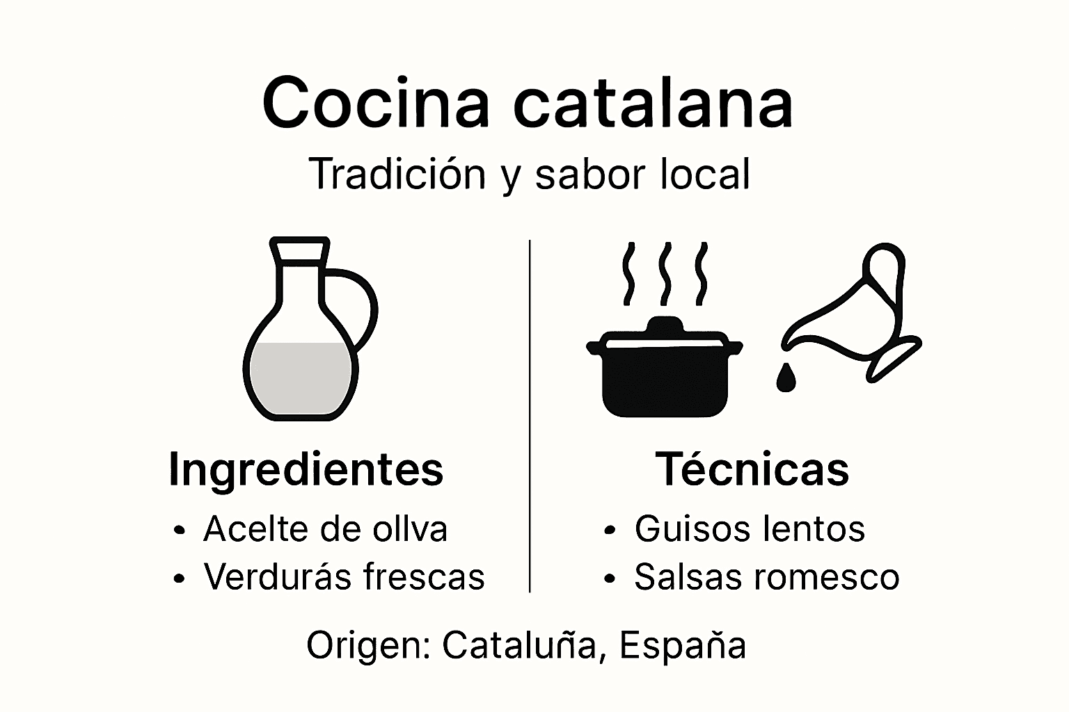 Guía visual de la cocina catalana: productos típicos y técnicas tradicionales