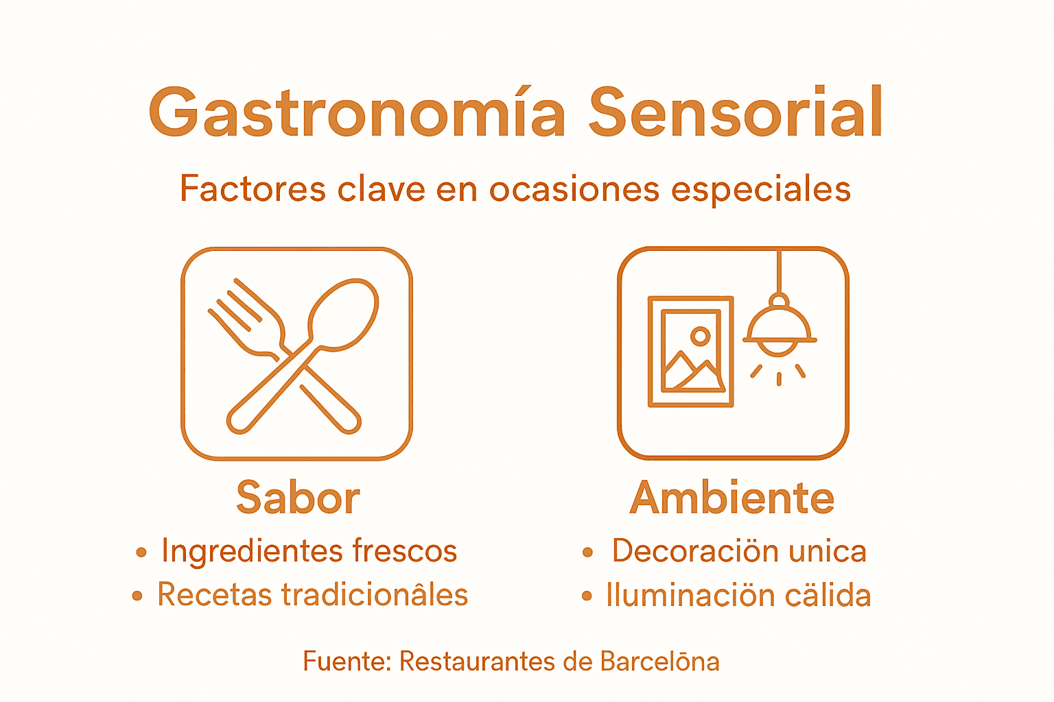 Infografía sobre los sentidos en la experiencia gastronómica