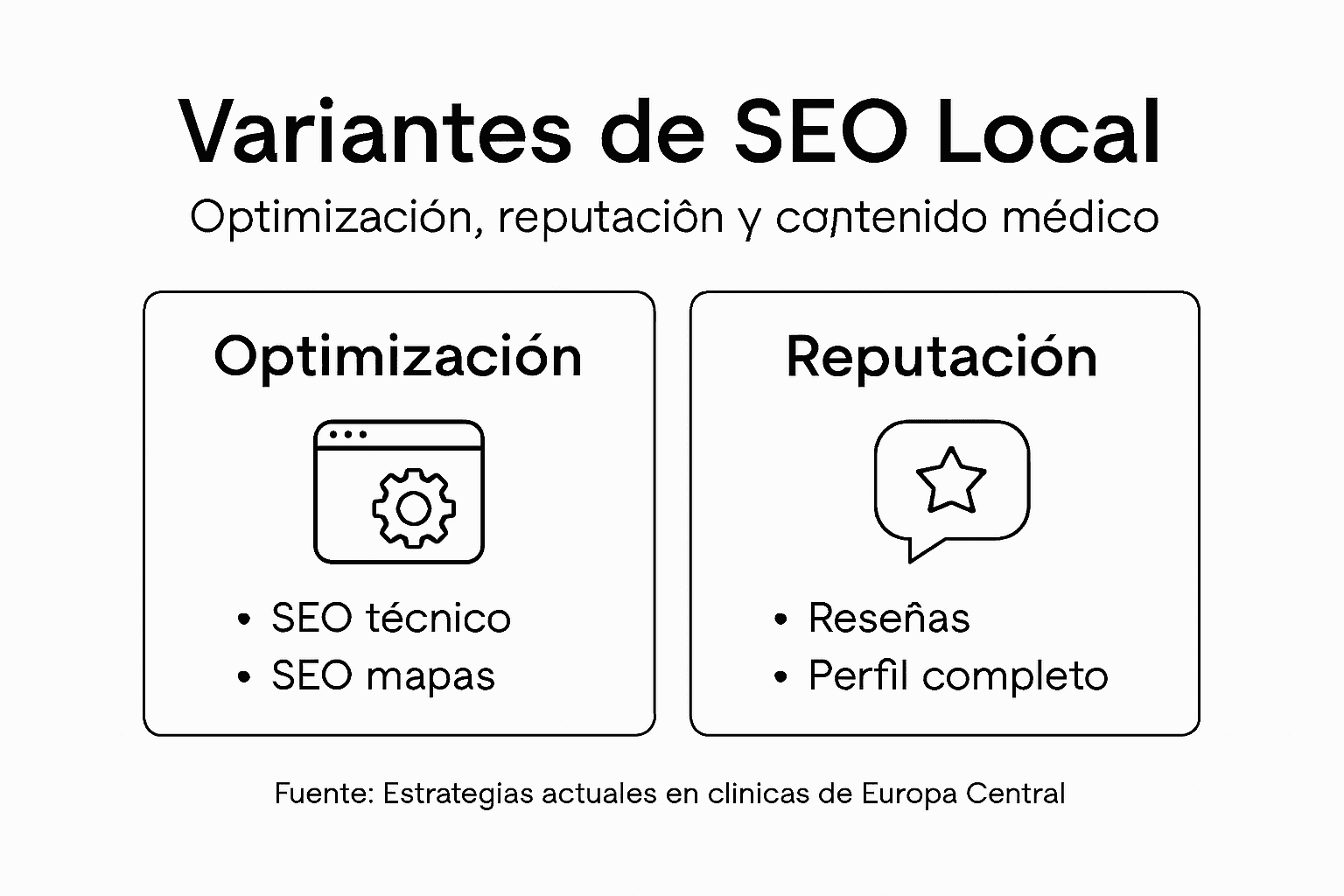 Infografía sobre las diferentes estrategias de SEO local para clínicas