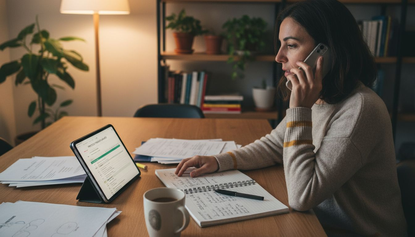 Mujer organizando la reserva para un grupo