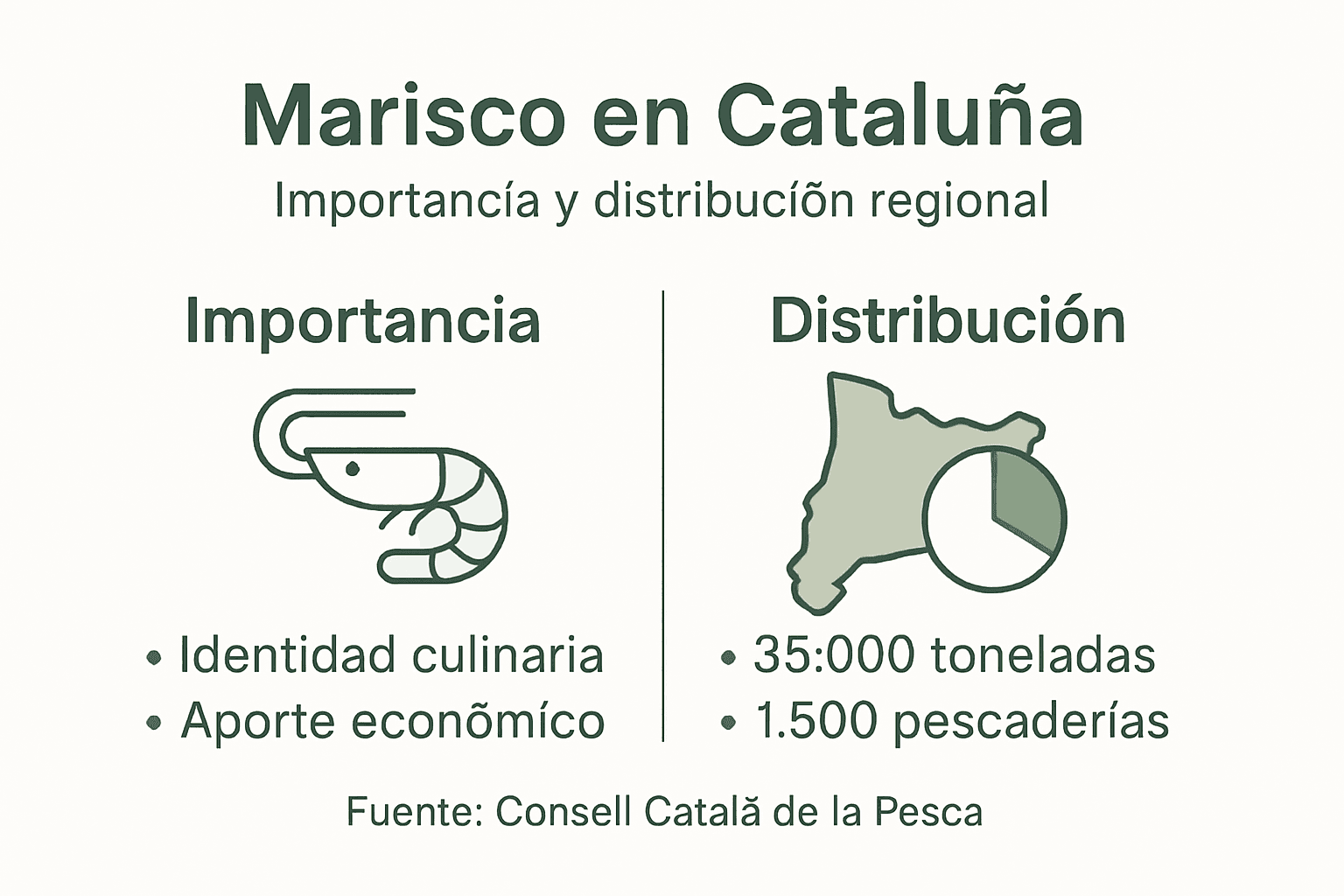 Infografía sobre el valor y la presencia del marisco en Cataluña