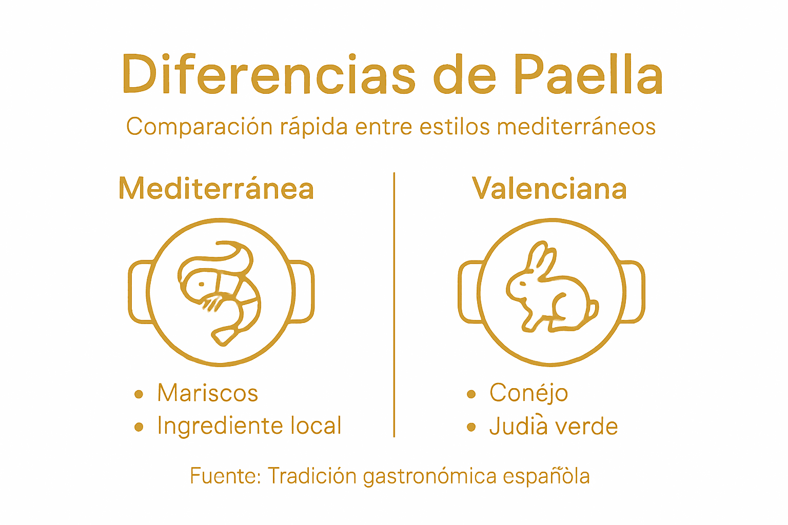Infografía: ¿En qué se diferencia la auténtica paella valenciana de otras paellas mediterráneas?