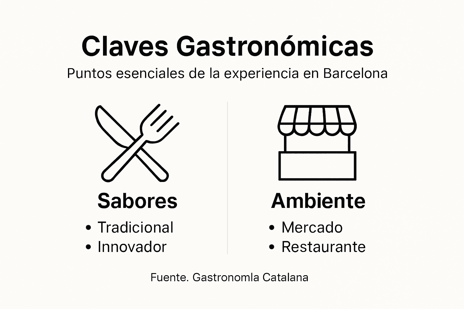 Guía visual de los imprescindibles de la gastronomía barcelonesa