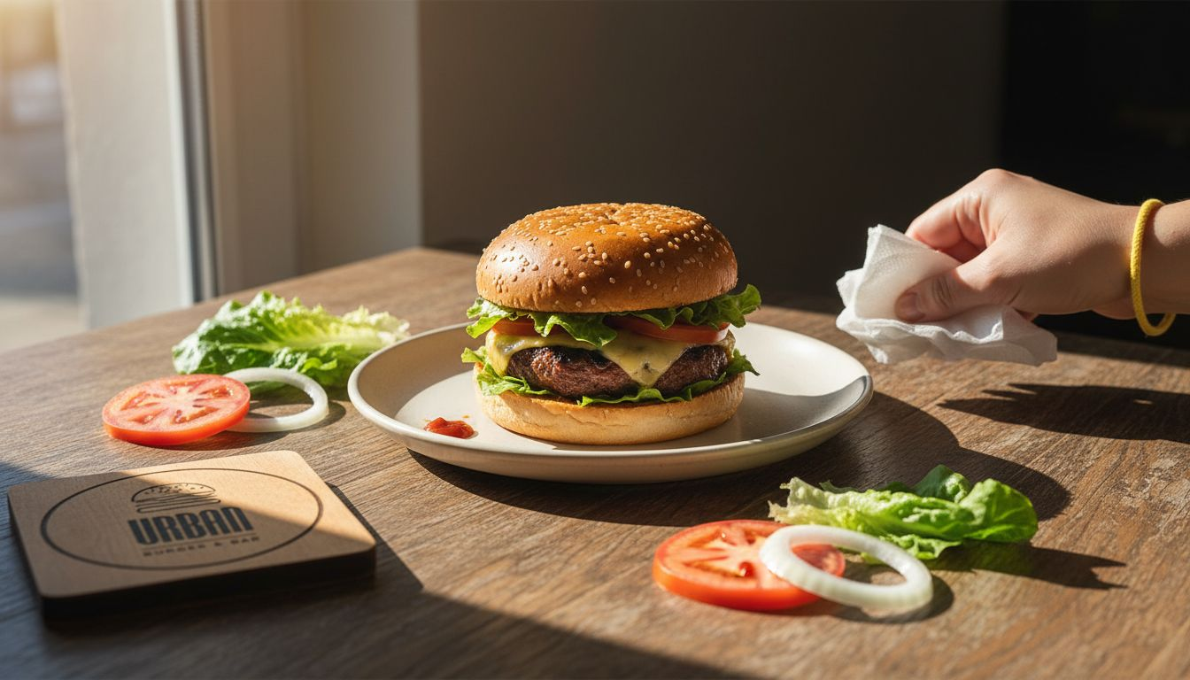 Hamburguesa de autor elaborada con ingredientes frescos y de calidad