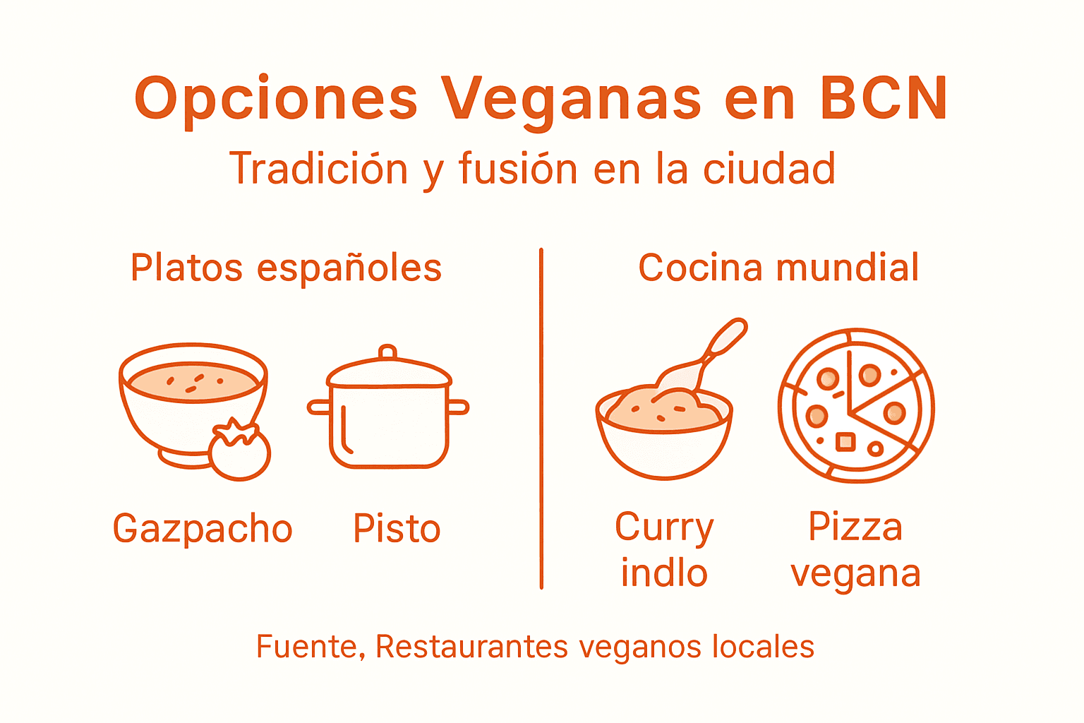 Guía visual sobre opciones veganas en Barcelona