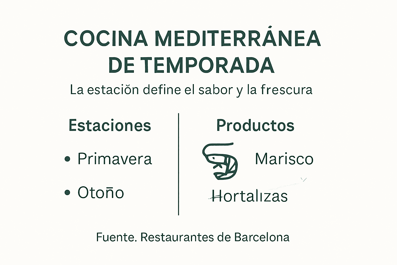 Infografía sobre la cocina mediterránea y los productos de temporada