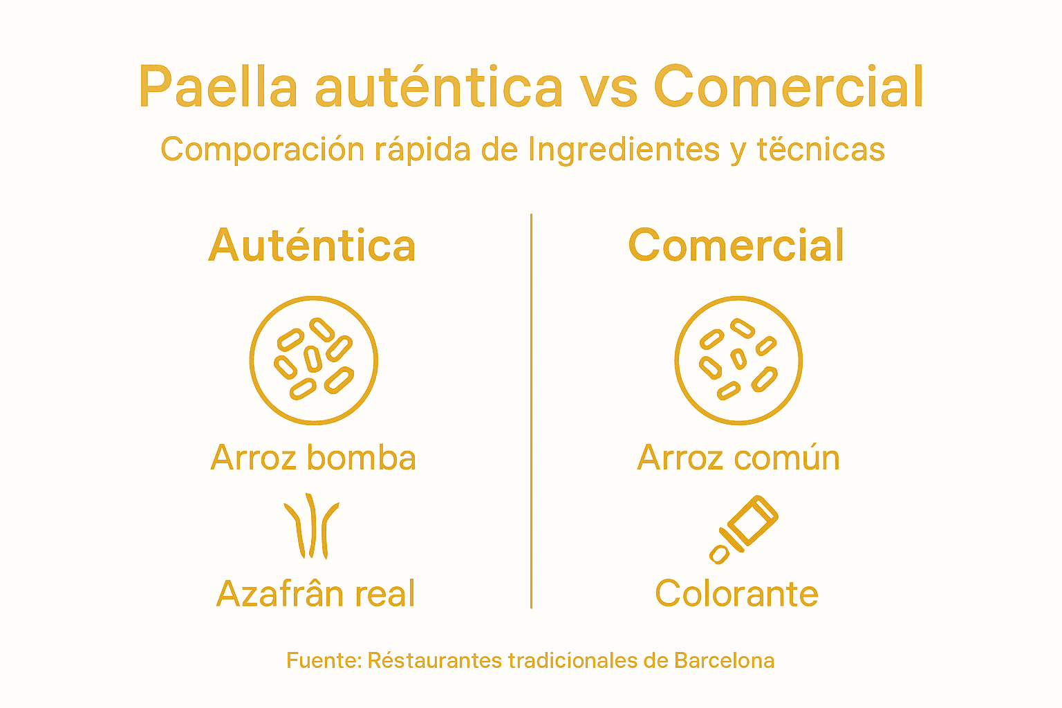 Infografía: claves para distinguir entre la auténtica paella valenciana y las versiones comerciales