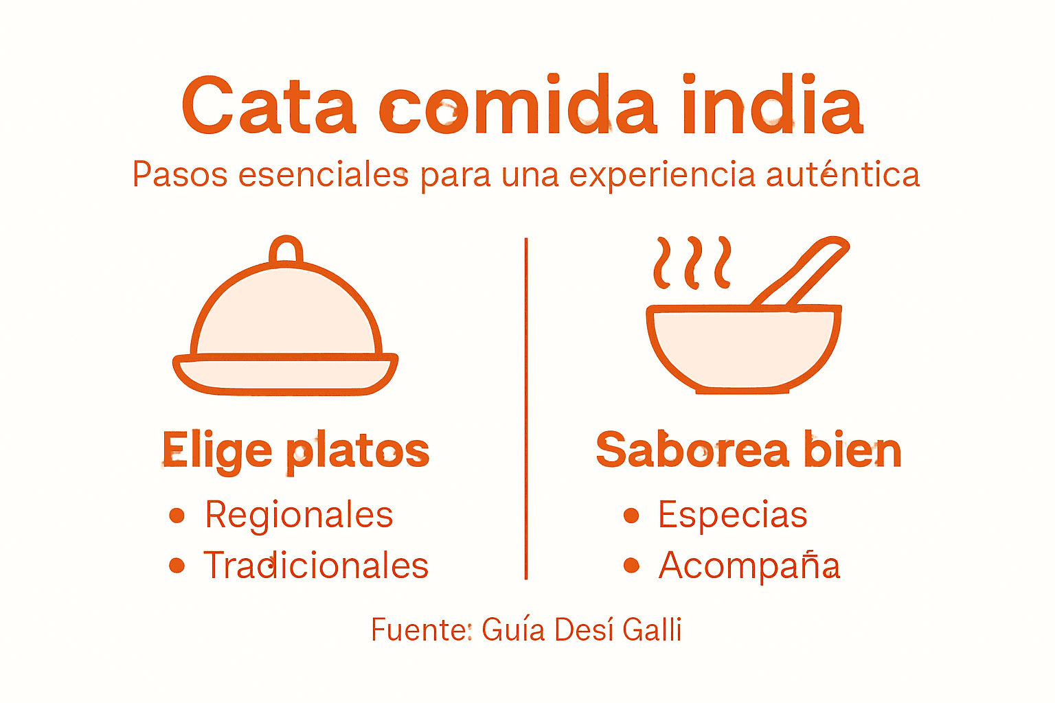 Infografía: pasos esenciales para disfrutar y descubrir la gastronomía india