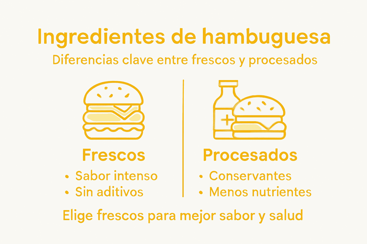 Infografía sobre las diferencias entre alimentos frescos y productos procesados