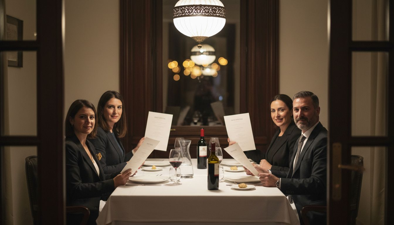 Espacio reservado para reuniones corporativas en un ambiente semi privado dentro del restaurante