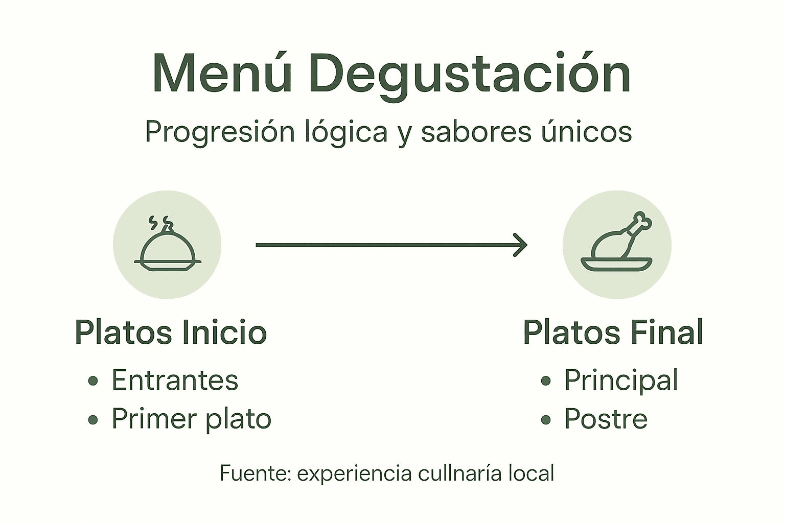 Infografía sobre cómo se compone un menú degustación