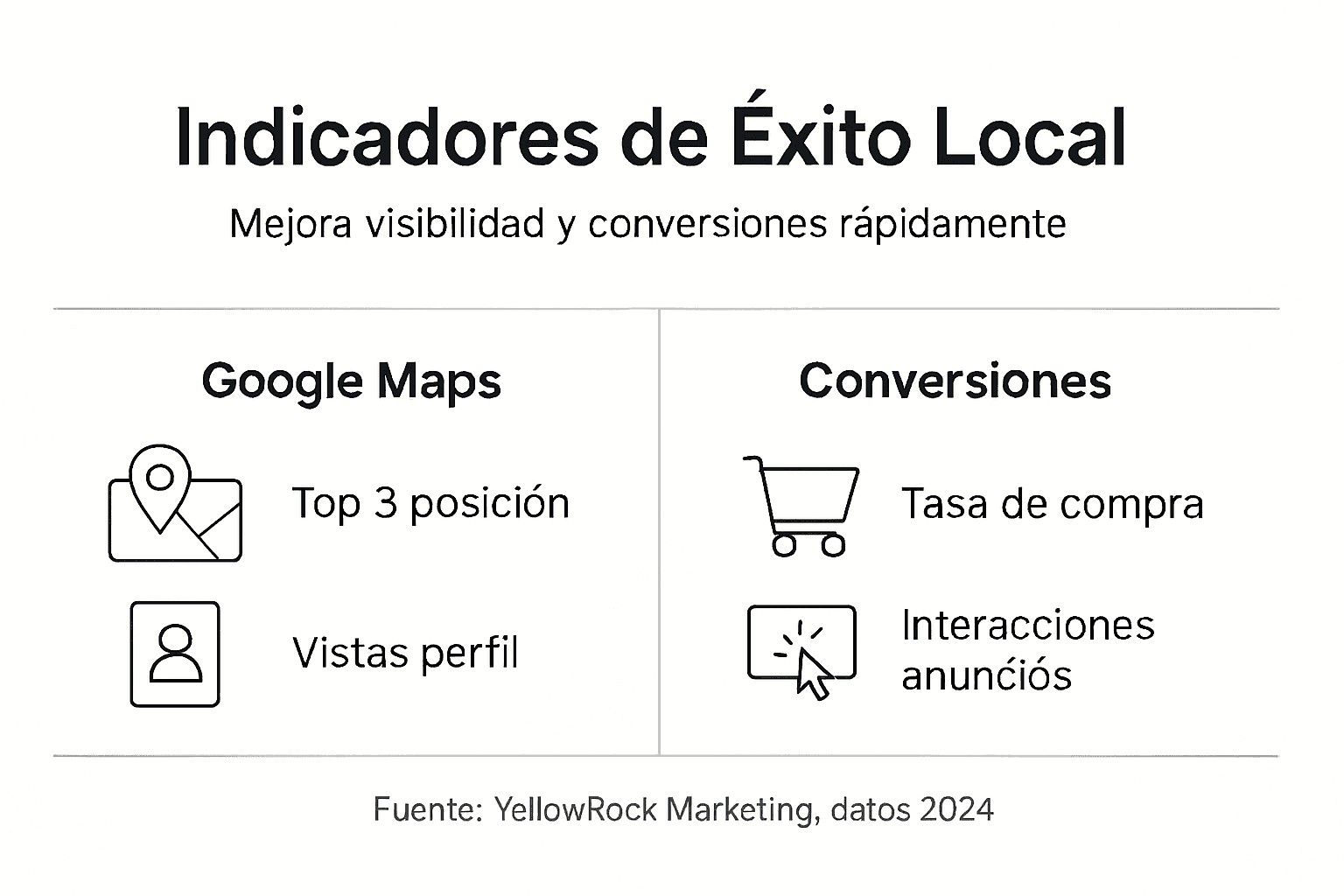 Infografía sobre los principales indicadores de éxito en la captación de clientes a nivel local
