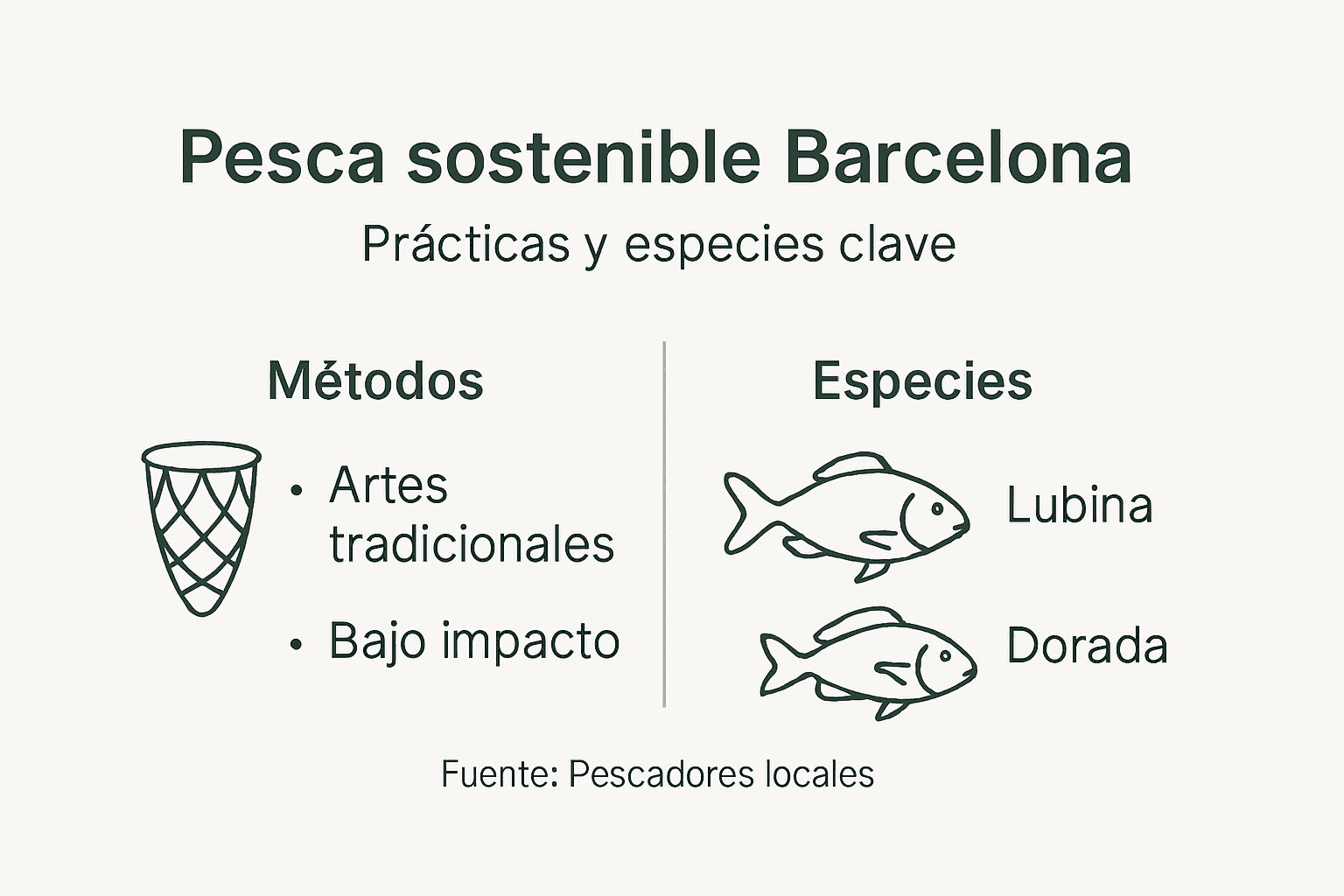 Infografía sobre la pesca sostenible y de proximidad en Barcelona