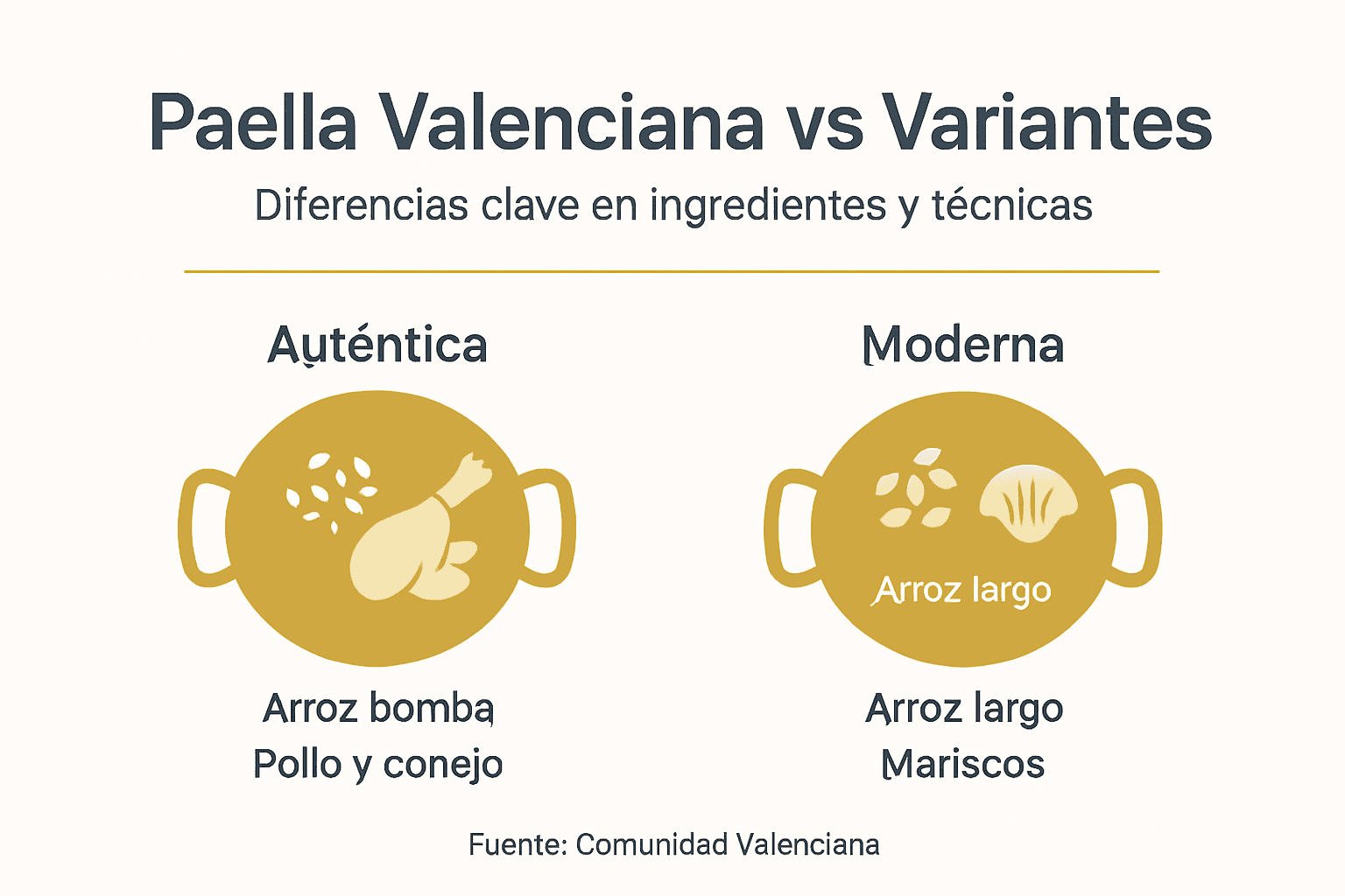 Infografía: ¿En qué se distingue la paella tradicional de la versión moderna?