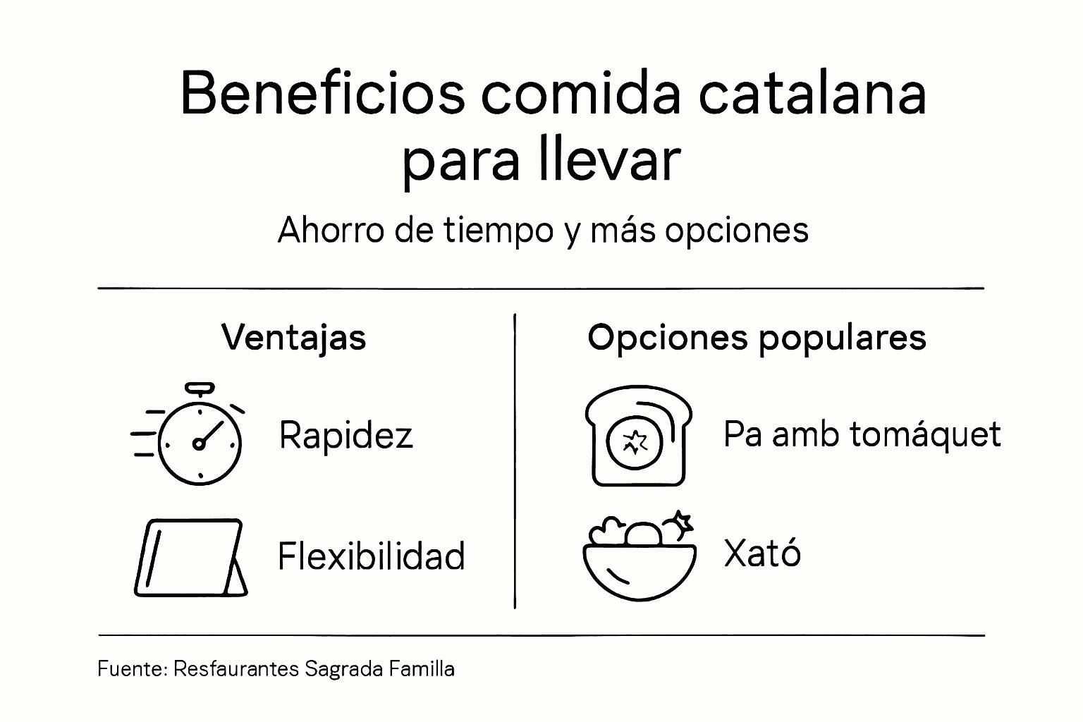 Infografía: Ventajas de pedir comida catalana para llevar