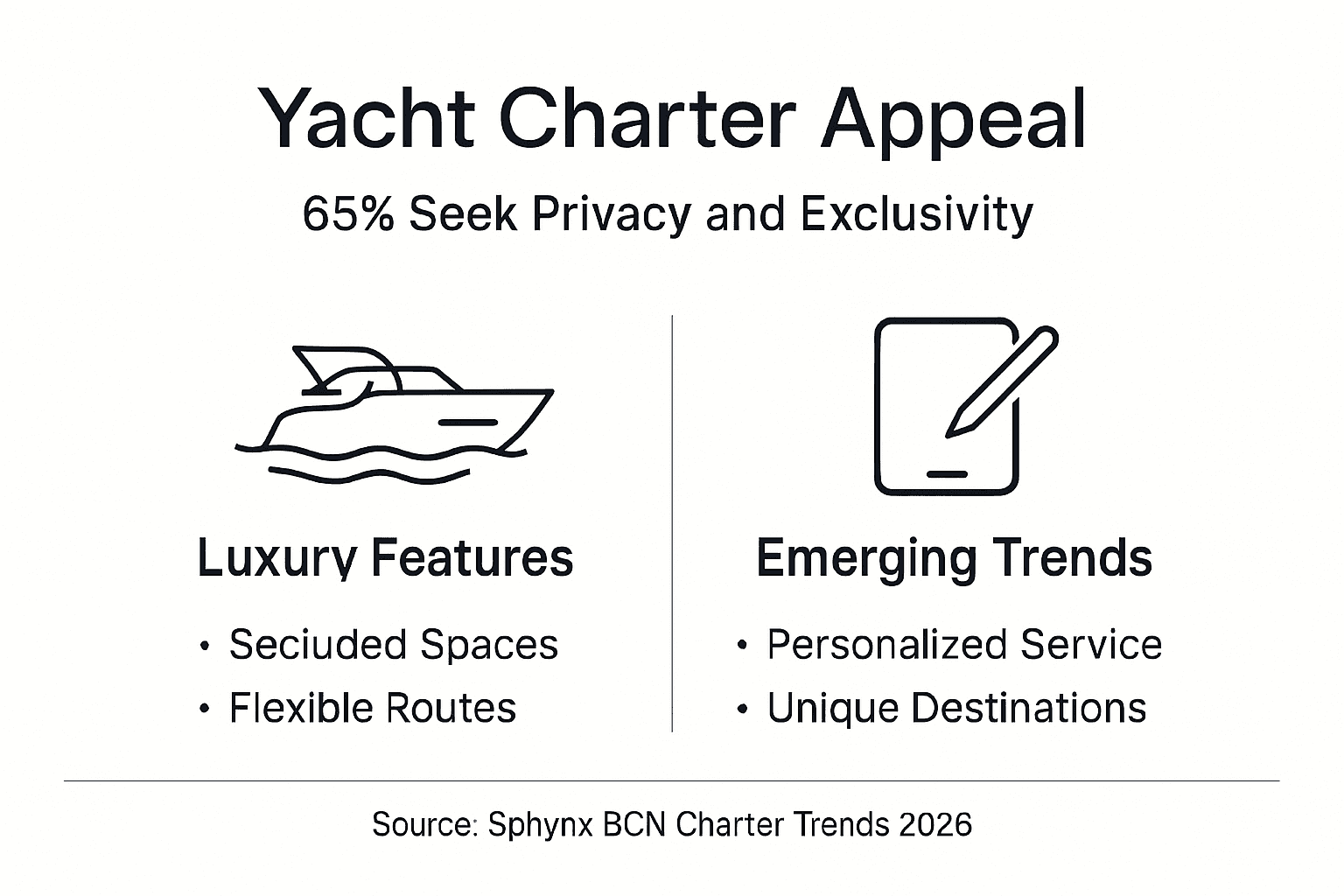 Infographic showing yacht privacy and luxury trends