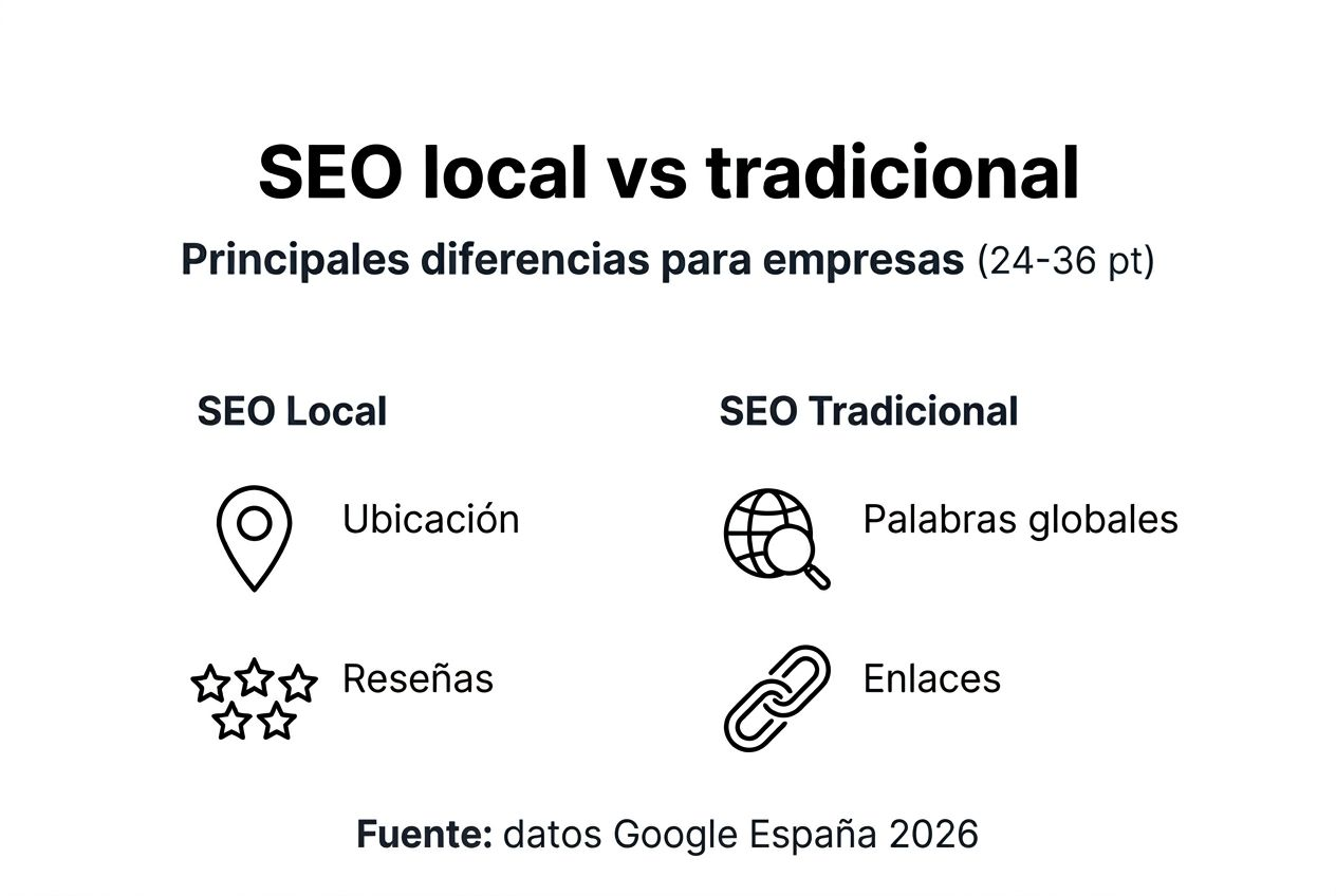 Infografía: principales diferencias entre SEO local y SEO tradicional