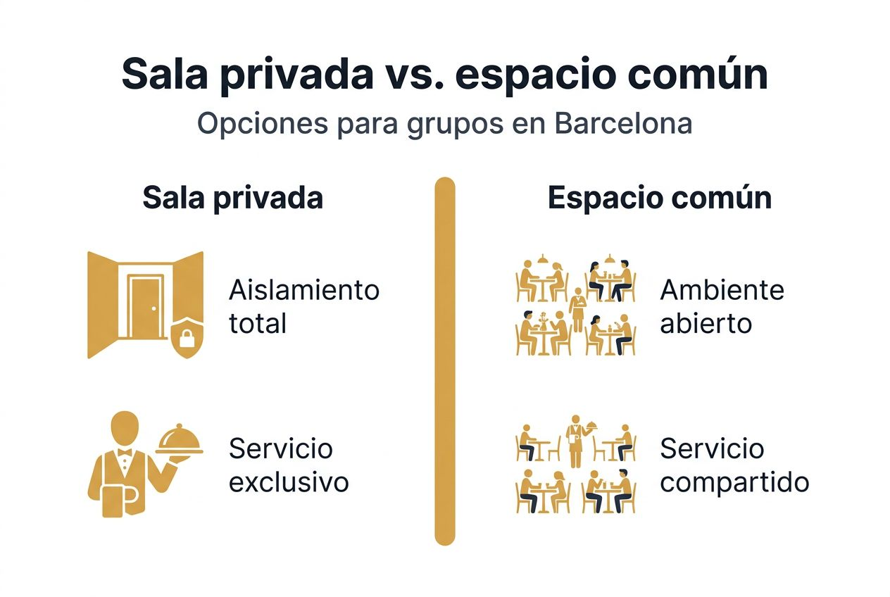 Infografía: ¿En qué se diferencian una sala privada y un área común?