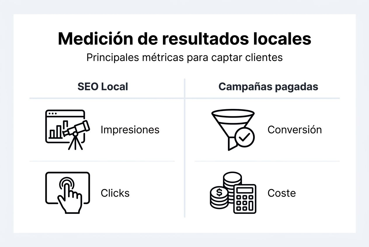 Infografía sobre indicadores clave para atraer clientes a nivel local