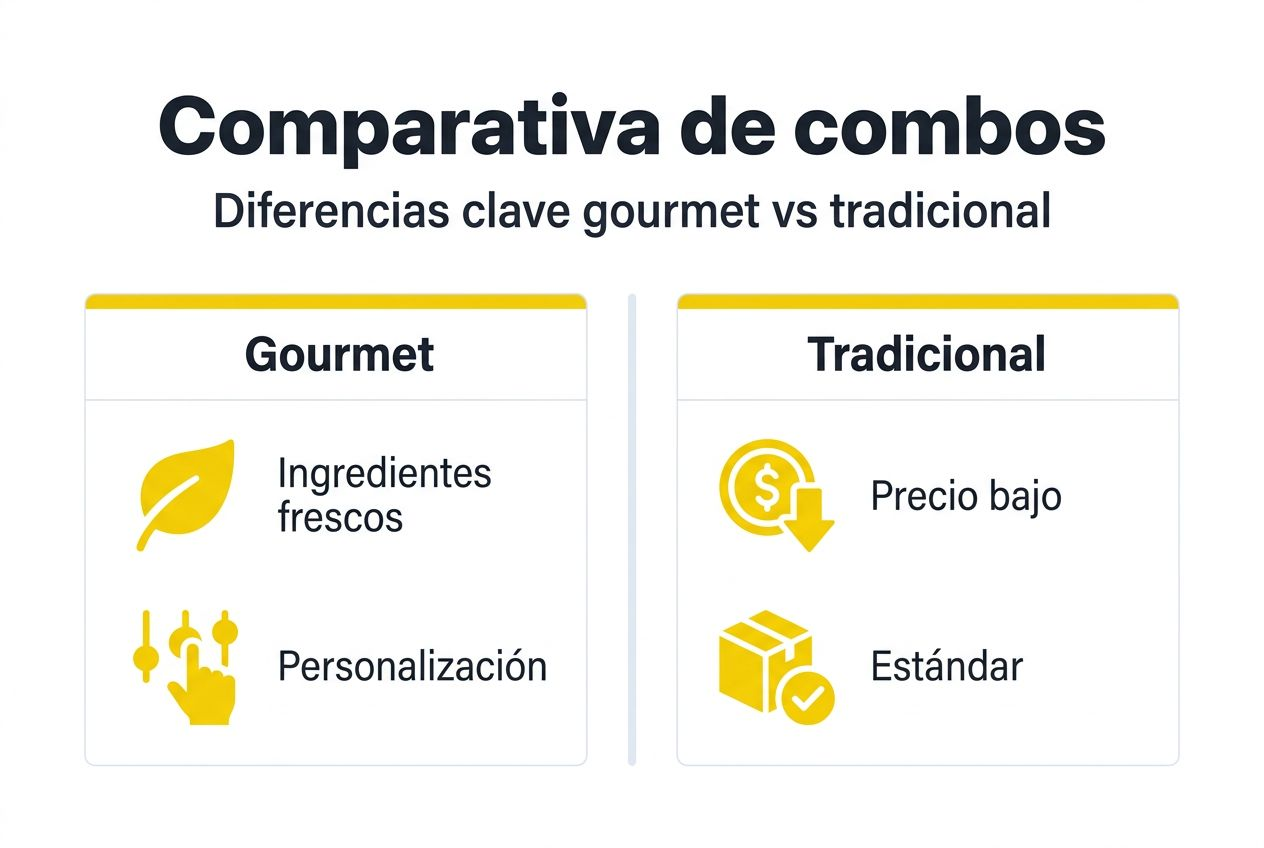 Infografía: ¿En qué se diferencian los combos gourmet de los tradicionales?