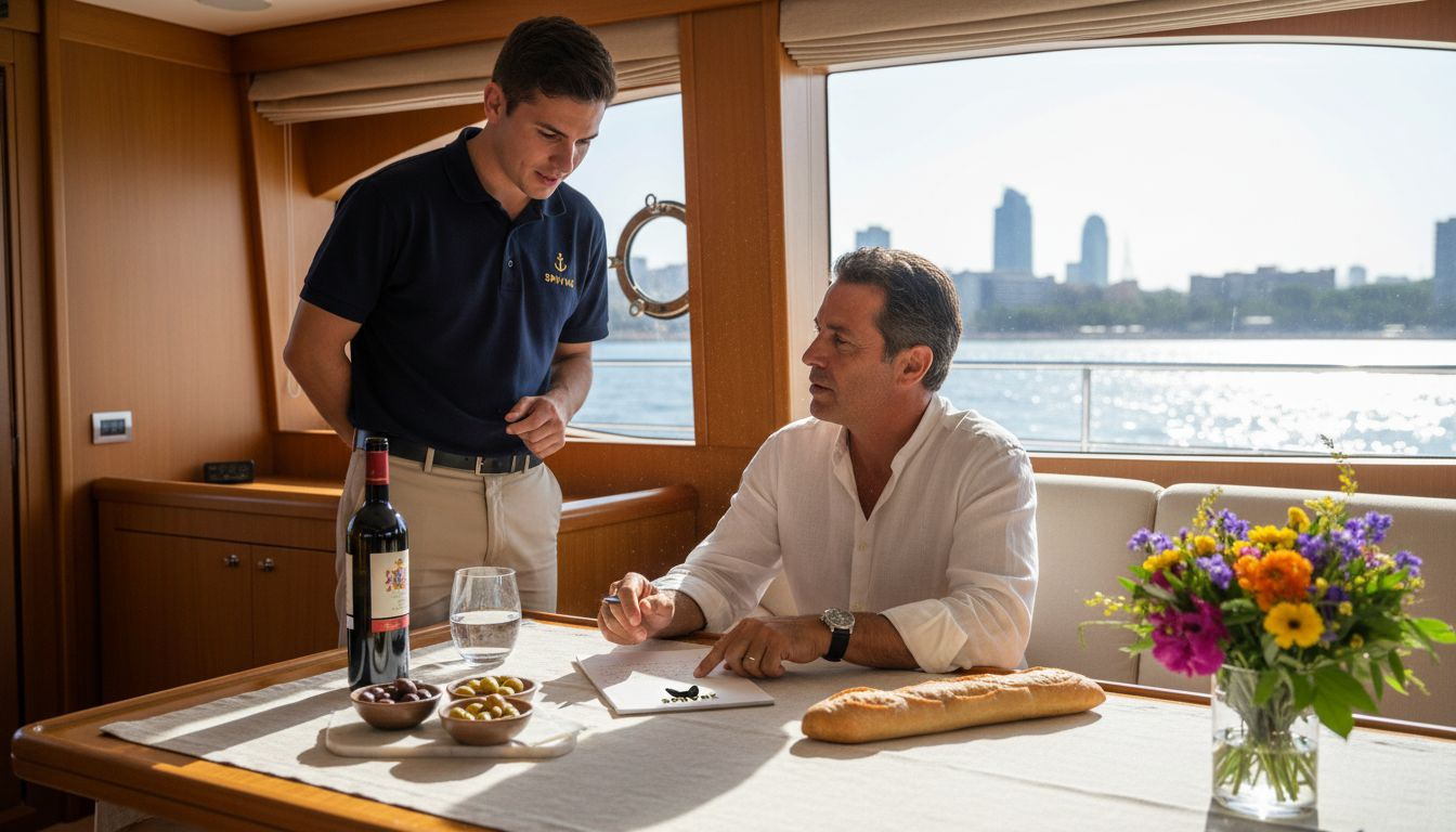 Crew providing personalized yacht service