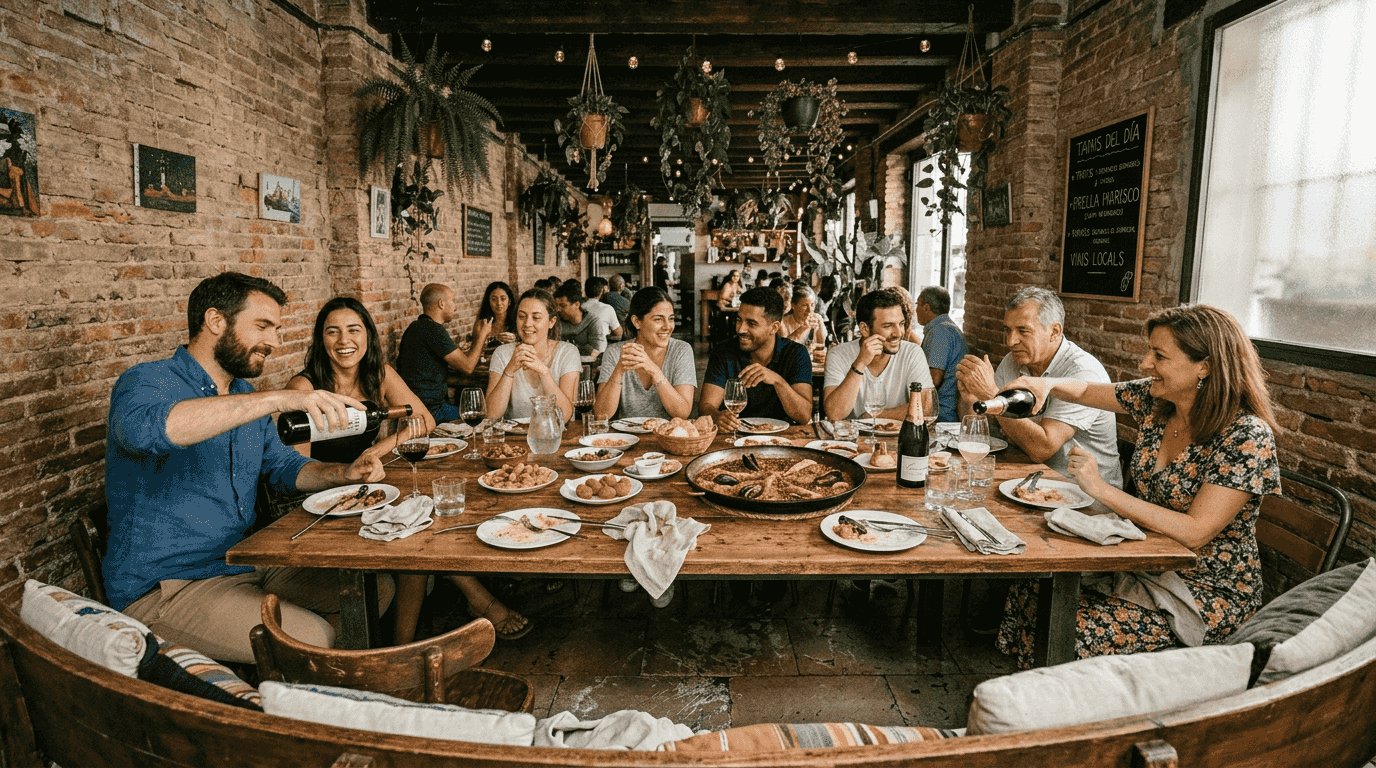 Grupo para eventos en zona privada del restaurante