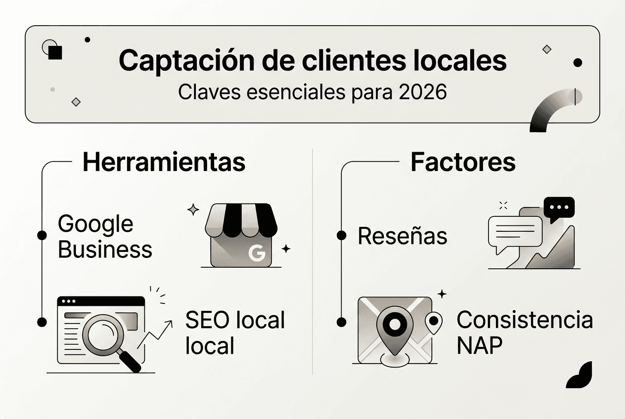 Infografía con las claves para atraer clientes locales en 2026