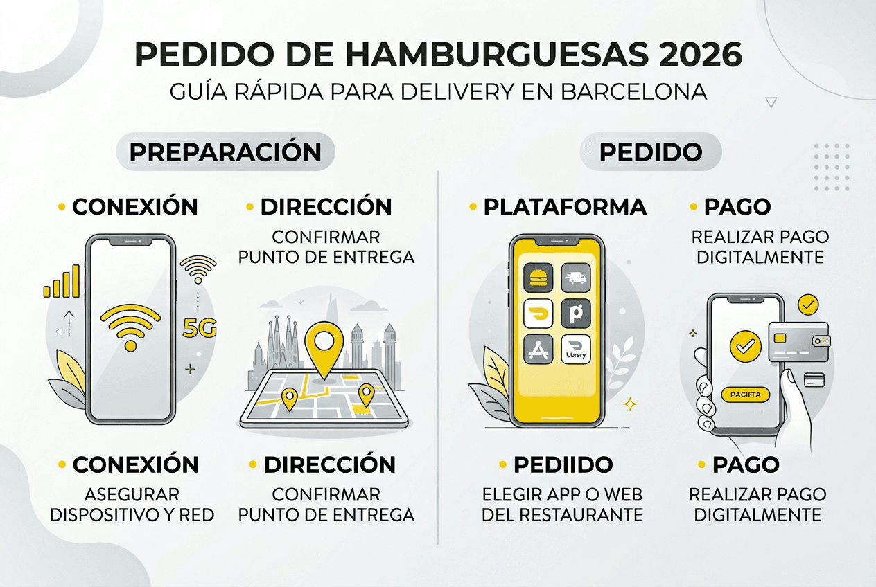 Infografía: Así es el paso a paso para pedir tu hamburguesa a domicilio