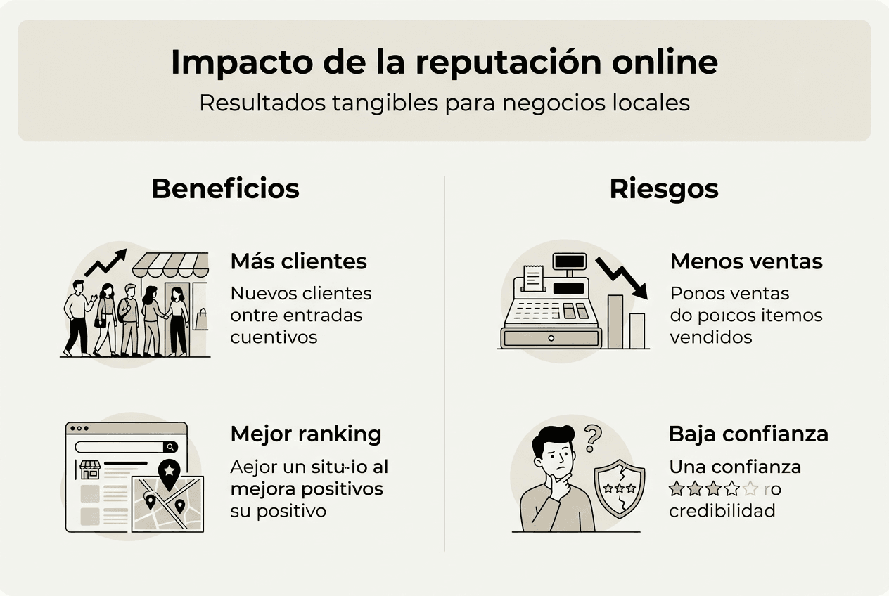 Infografía sobre cómo la reputación digital puede influir en el éxito de las empresas