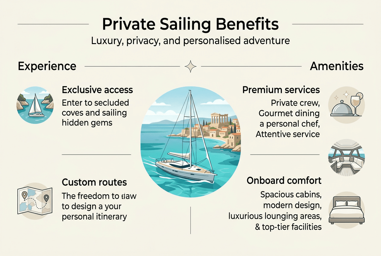 Infographic: private sailing Mediterranean benefits