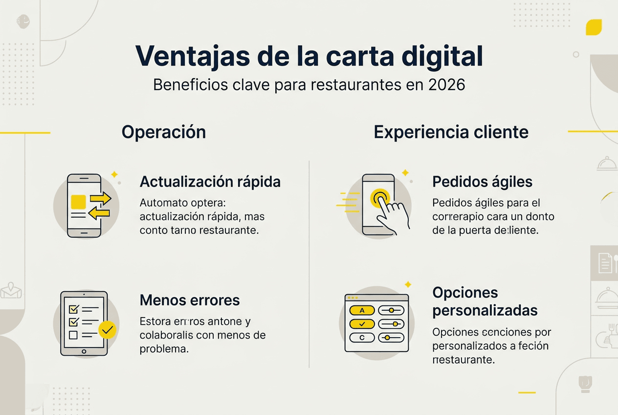 Infografía: principales beneficios de la carta digital para restaurantes
