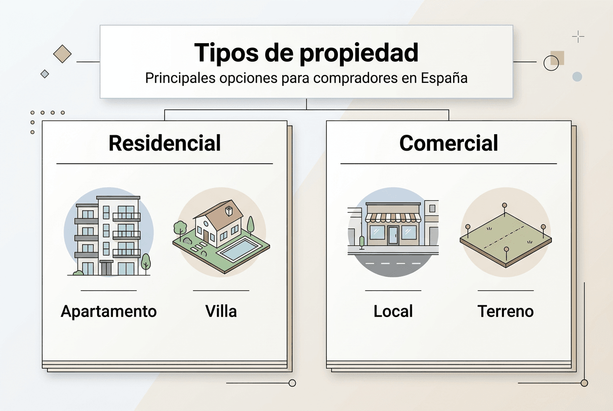 Infografía sobre las diferentes formas de propiedad en España