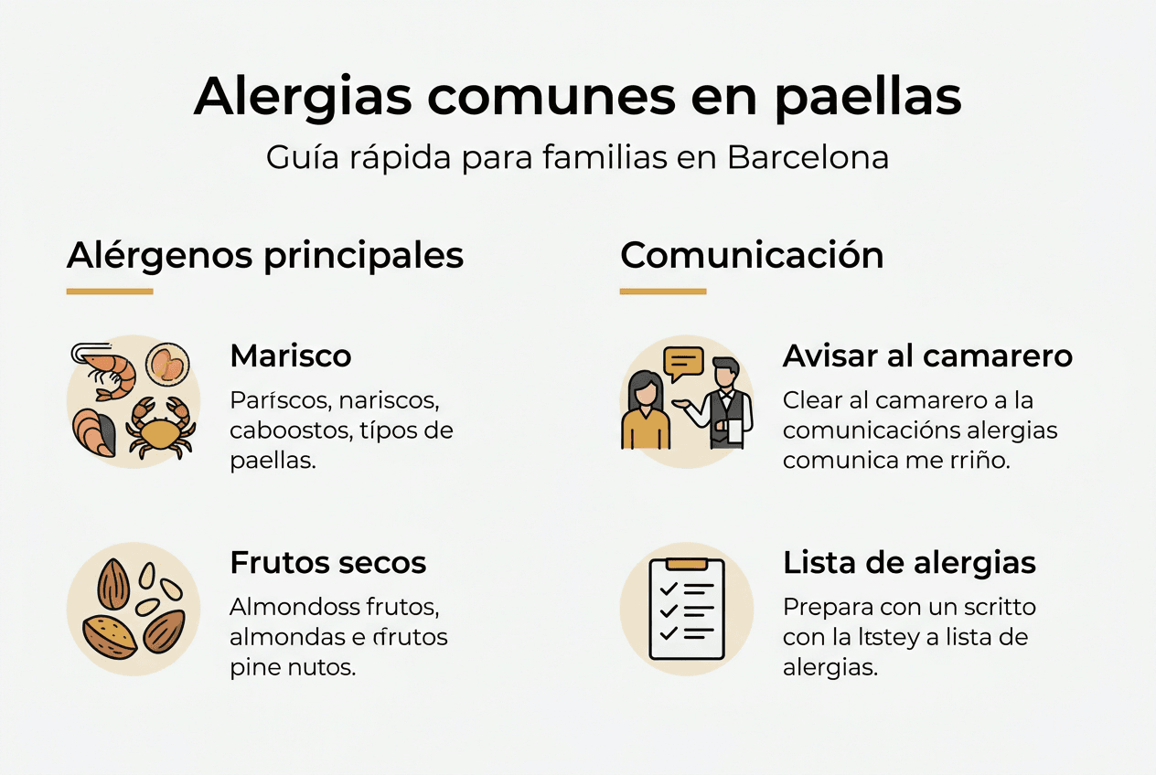 Guía visual sobre los alérgenos más frecuentes en las paellas infantiles