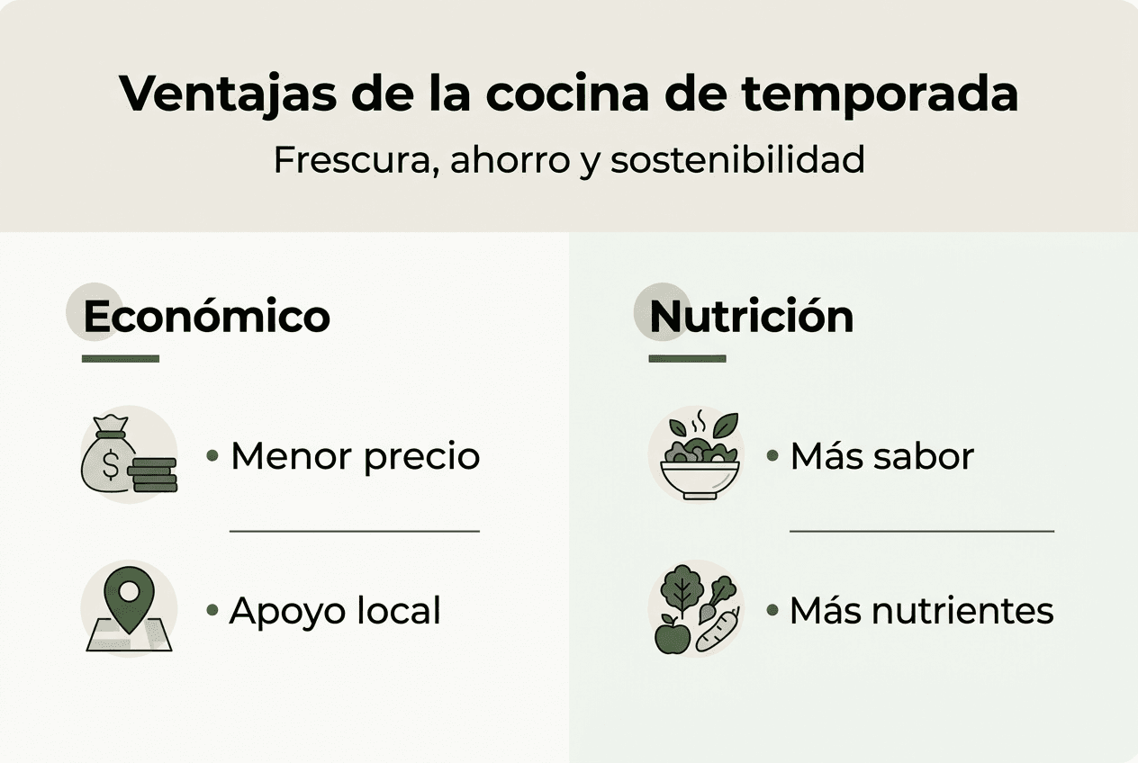 Infografía: Ventajas de apostar por la cocina de temporada en Barcelona